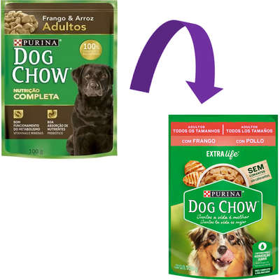 Alimento Úmido Dog Chow Sachê Frango para Cães Adultos Todos os Tamanhos 100g