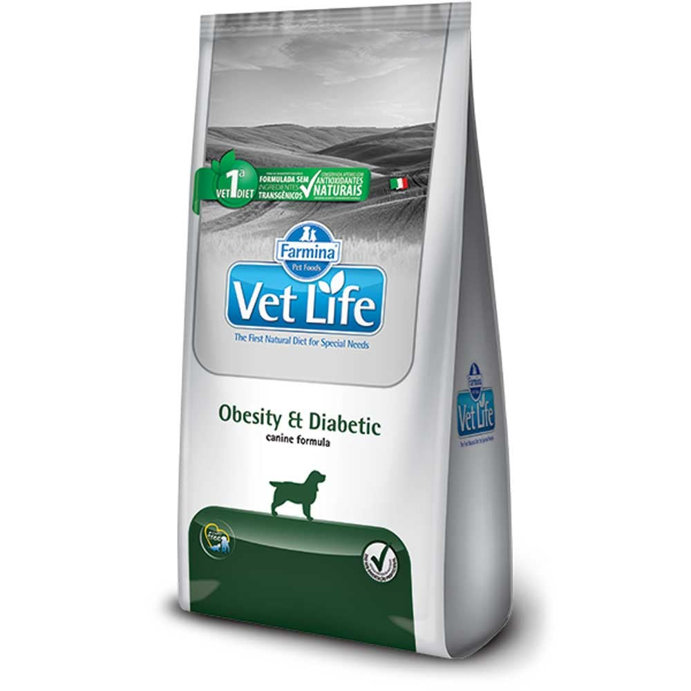 Ração Farmina Vet Life Obesity e Diabetic Cão 2kg
