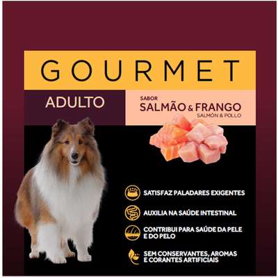 Alimento Úmido GranPlus Sachê Gourmet Cachorros Adultos Salmão e Frango 100g