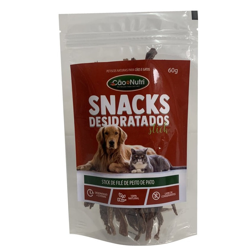 Petisco Natural Cão Nutri Sticks Desidratados Filé de Peito de Pato 60g