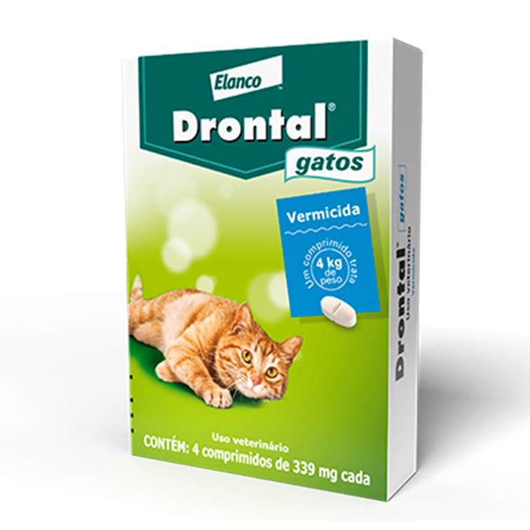 Vermífugo Elanco Drontal para Gatos 4kg 4 comprimidos