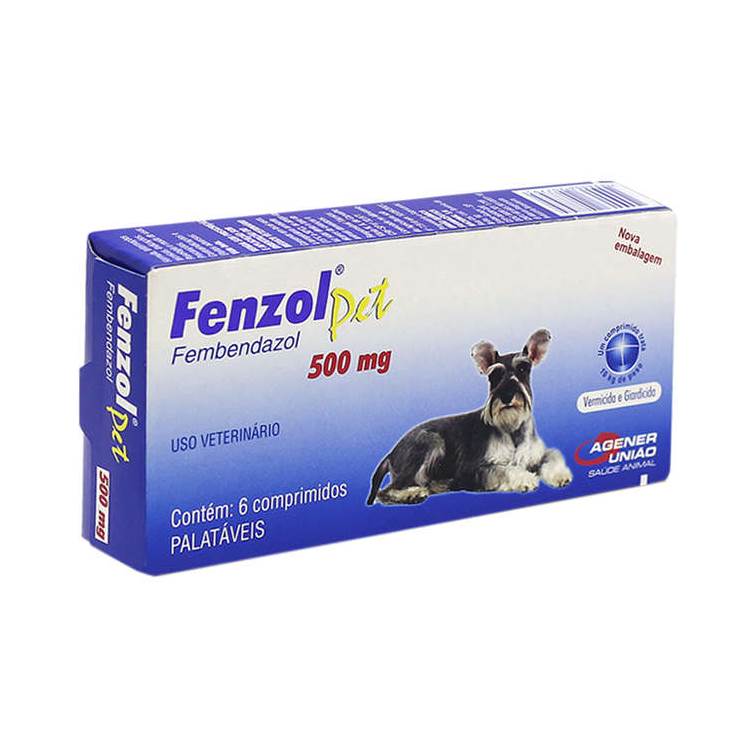 Vermífugo para Cachorro Fenzol Pet 500mg 6 comprimidos