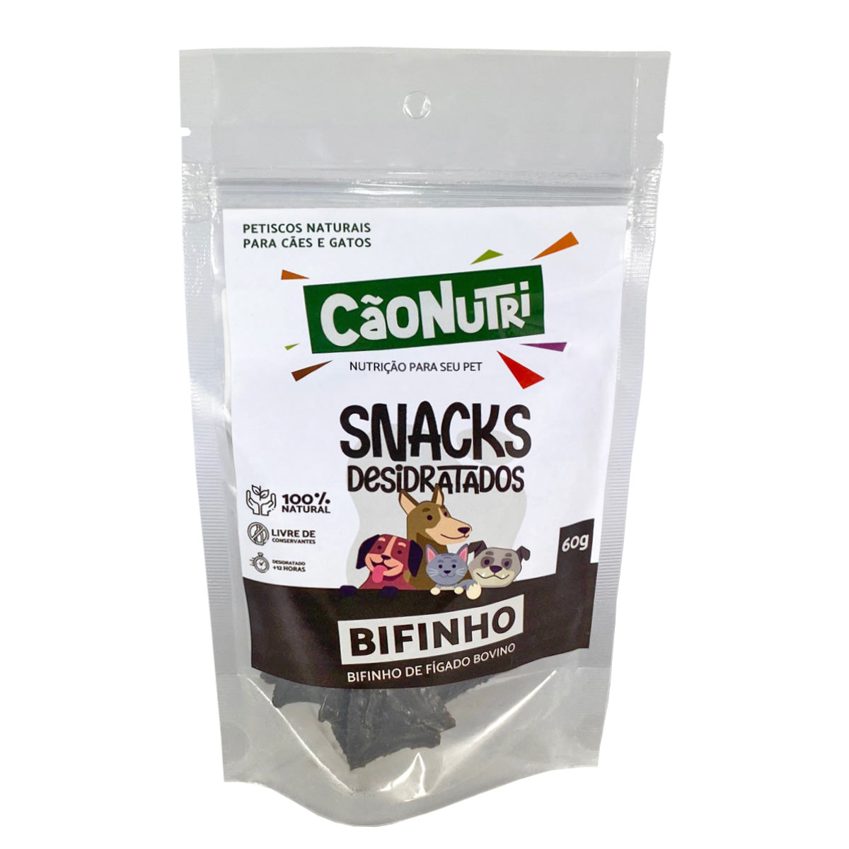 Petisco Natural Cão Nutri Bifinhos Desidratados de Fígado 60g