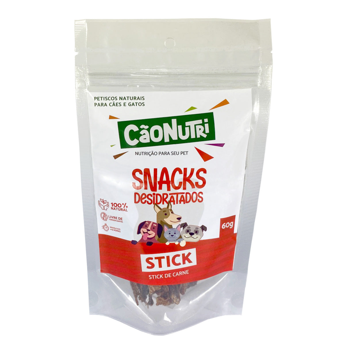 Petisco Natural Cão Nutri Sticks Desidratados Carne 60g