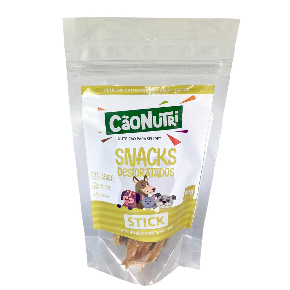 Petisco Natural Cão Nutri Sticks Desidratados Mix Carne e Frango 60g