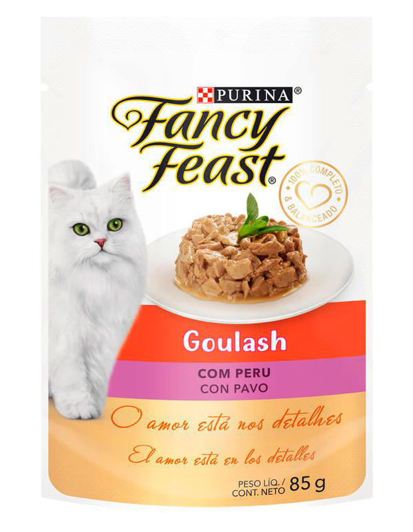 Alimento Úmido para Gato Fancy Feast Sachê Goulash Peru 85g