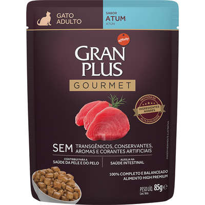 Alimento Úmido GranPlus Sachê Gourmet Gatos Adultos Atum 85g