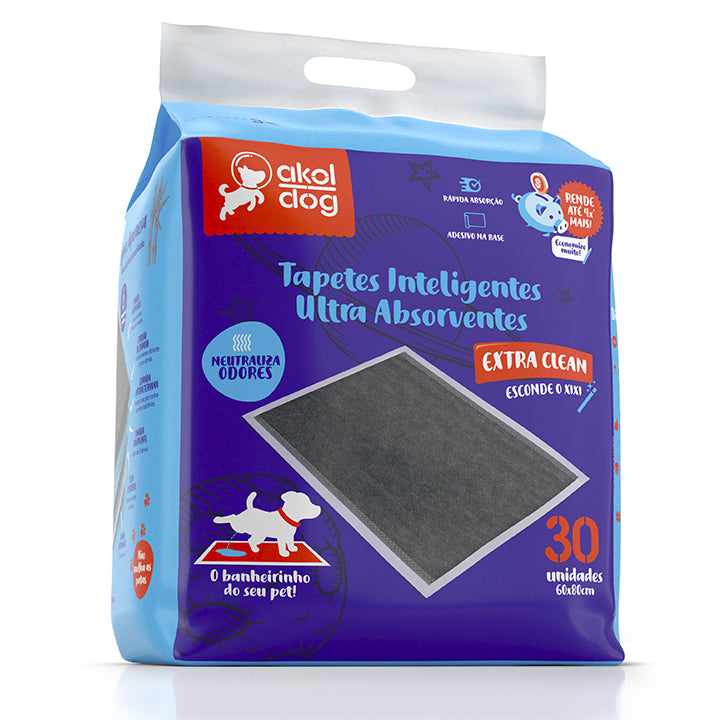 Tapete Higiênico Akol Dog Preto 60x80cm 30 Unidades