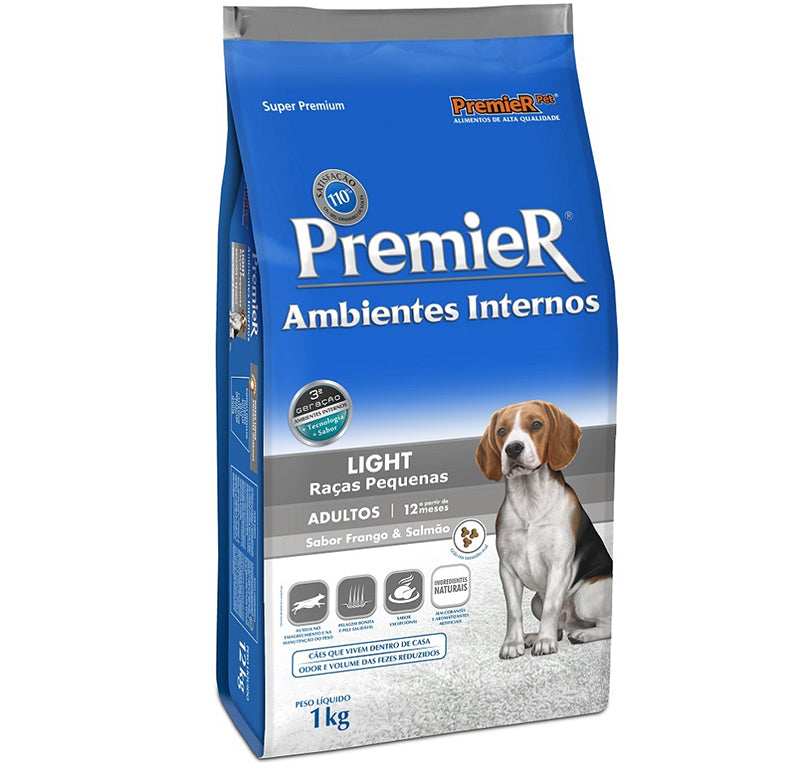 Ração Premier Ambientes Internos Light Cão Adulto Raças Pequenas 1kg