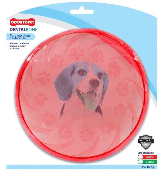 Brinquedo Odontopet Mordedor Dentalbone Frisbee Cães até 15kg