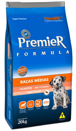 Ração Premier Fórmula Cão Filhote Raças Médias 20kg