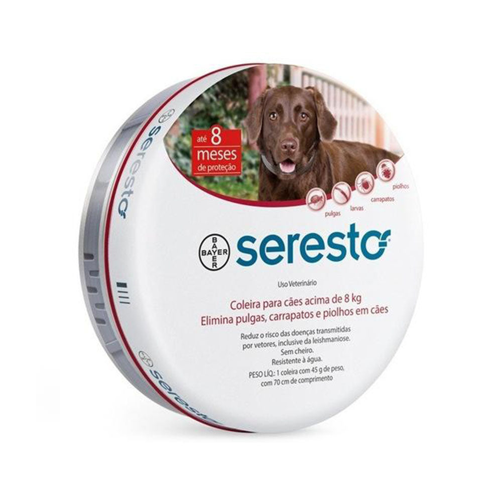 Coleira Elanco Antipulgas Seresto G para Cães acima de 8kg