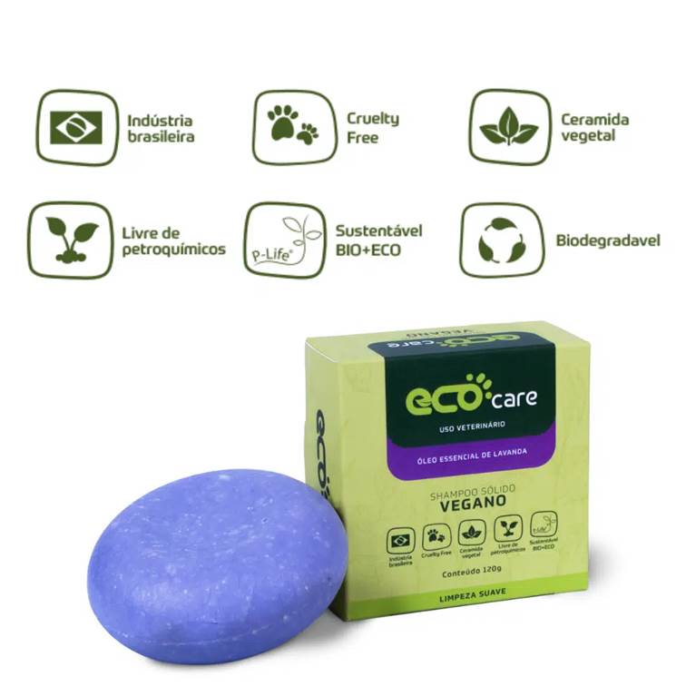 Shampoo Sólido Vegano Eco Care 120g